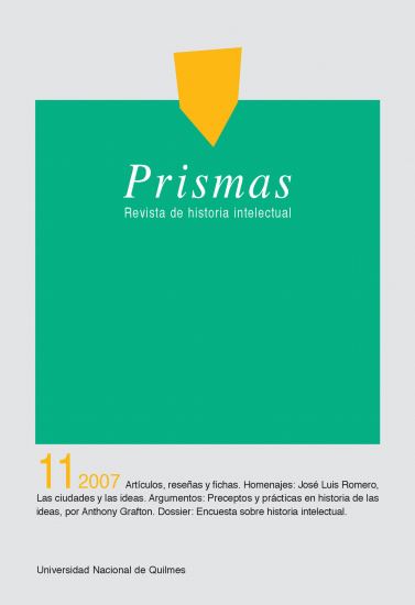 					Ver Vol. 11 Núm. 1 (2007): Prismas - Revista de historia intelectual
				